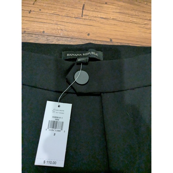 NWT $110 Banana Republic Black High Waisted Straight Leg Ankle Pants Size 2 - Picture 2 of 9